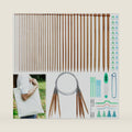 Hobekoee Bamboo Knitting Needles Set,36Pcs 9.8" Straight Single Pointed Bamboo Knitting Needles Set and 8Pcs 32" Circular Knitting Needles Kit with Storage Bag for Beginners Knitting Lovers