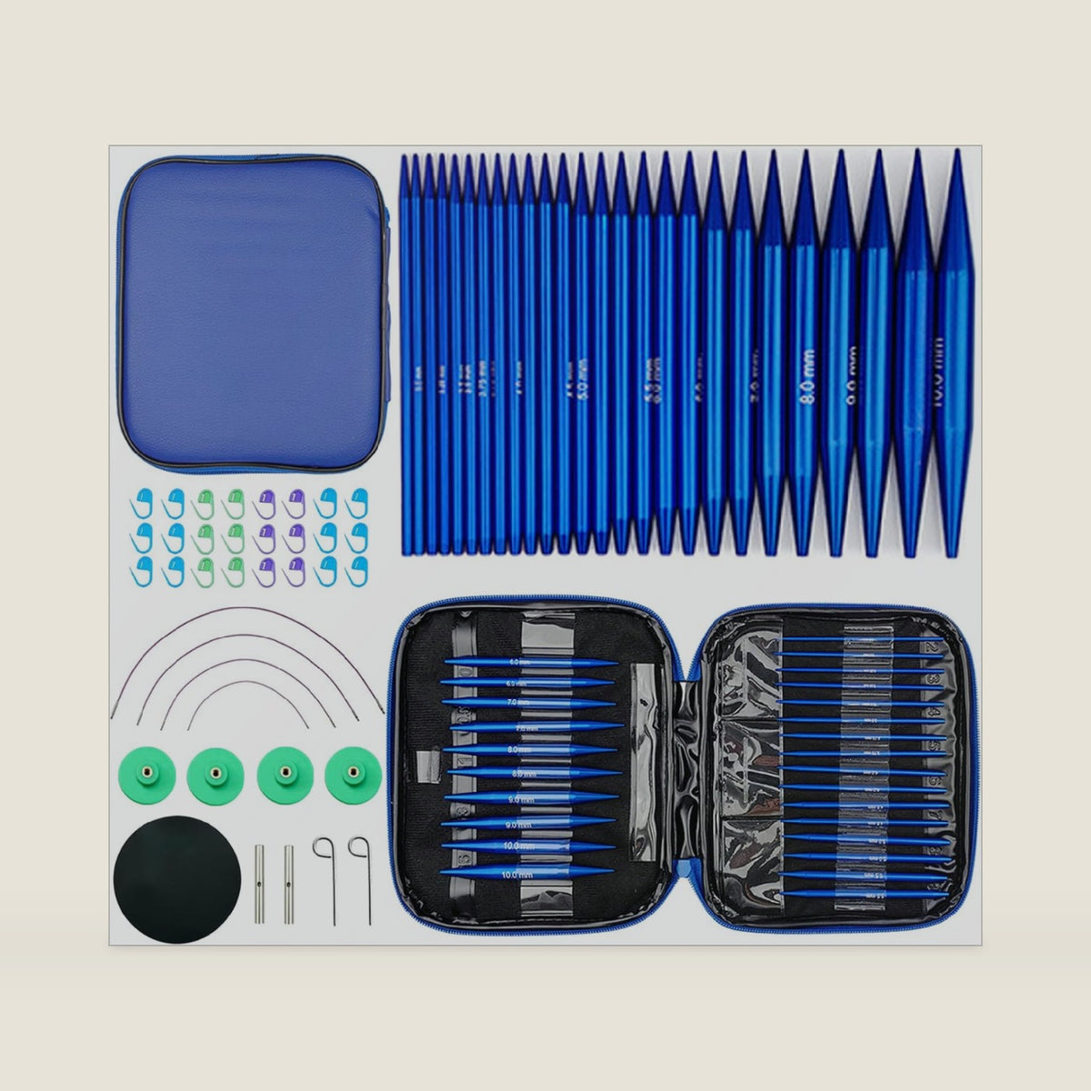 Hobekoee 13 Pairs Interchangeable Circular Knitting Needles Set