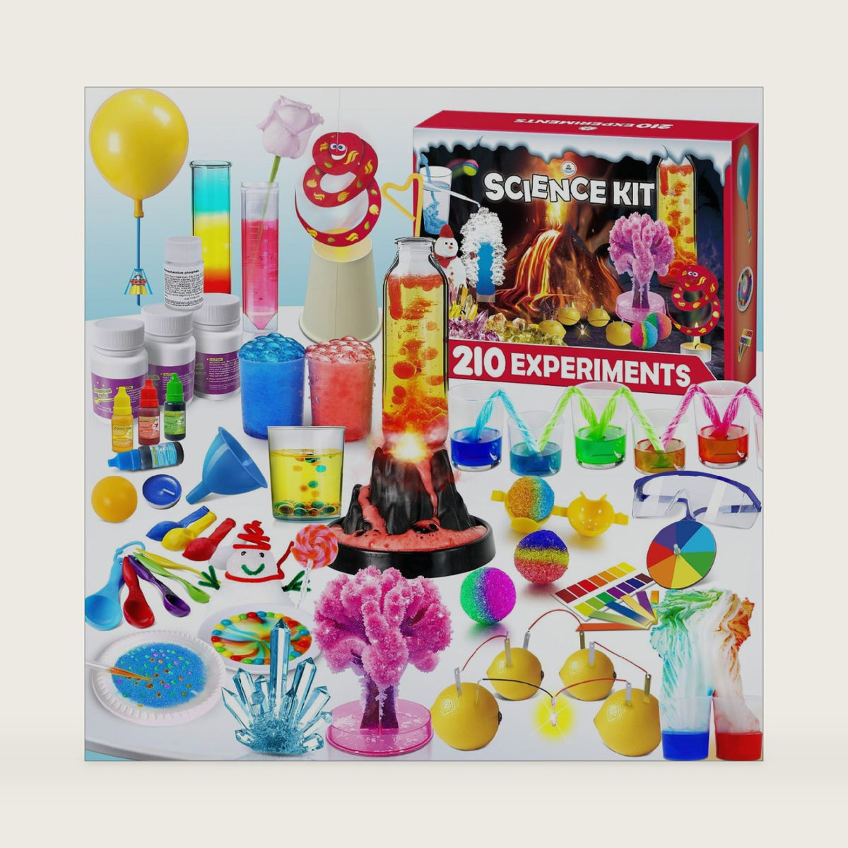 UNGLINGA 210 Experiments Science Kit for Kids Chemistry Set S.T.E.M Toy