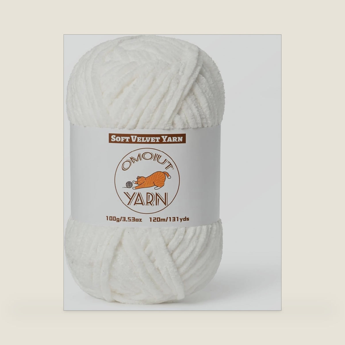 Fluffy Velvet Yarn for Crocheting, Chunky Chenille Baby Blanket Yarn for Crocheting, Soft Fuzzy Puzzle Yarn for Knitting, 100g/3.53oz Bulky Thick Amigurumi Crochet Yarns（White）