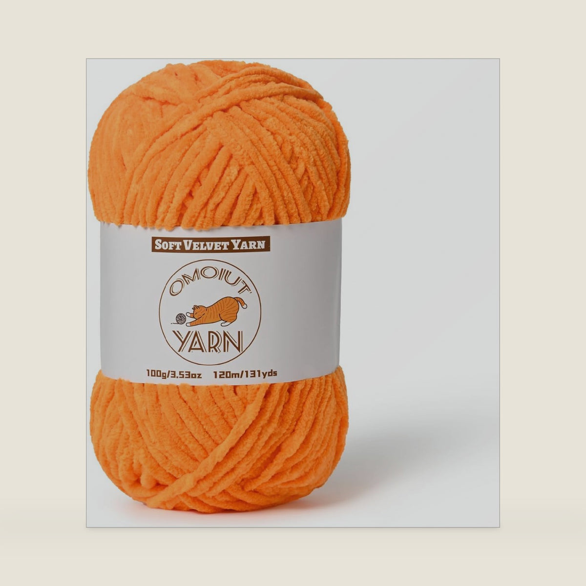 Fluffy Velvet Yarn for Crocheting, Chunky Chenille Baby Blanket Yarn for Crocheting, Soft Fuzzy Puzzle Yarn for Knitting, 100g/3.53oz Bulky Thick Amigurumi Crochet Yarns（Orange）