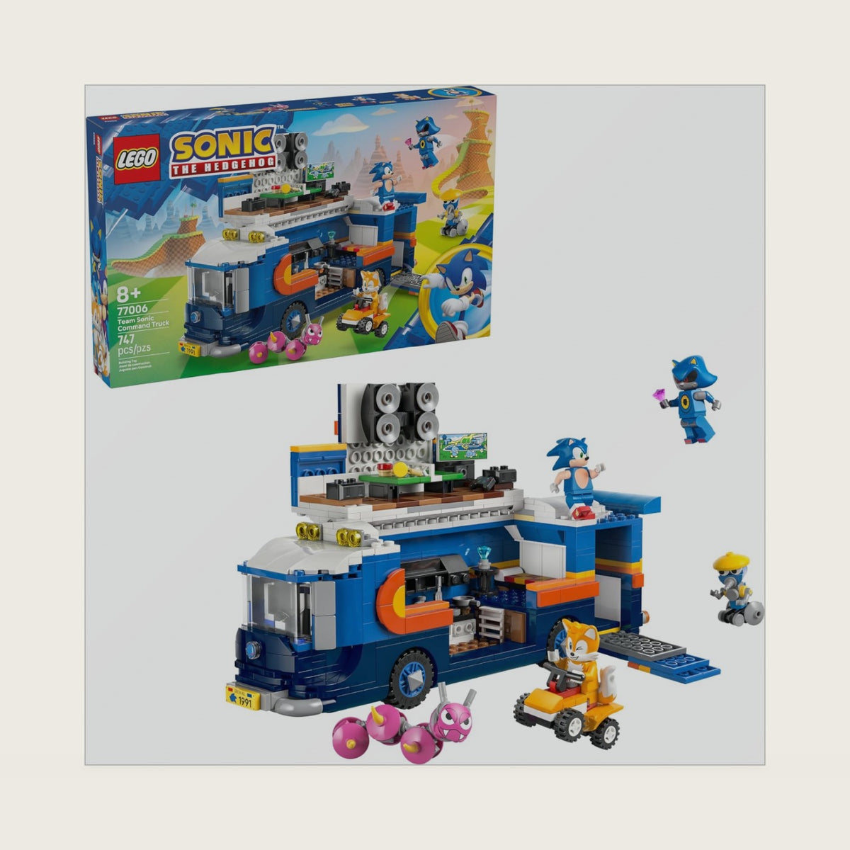 Sonic the Hedgehog Team Sonic Command Truck Building Toy - Pretend Play Vehicle W/5 Figures for Boys & Girls, Ages 8+ - Toy Building Blocks for Kids - Gift Idea for Birthdays - 77006