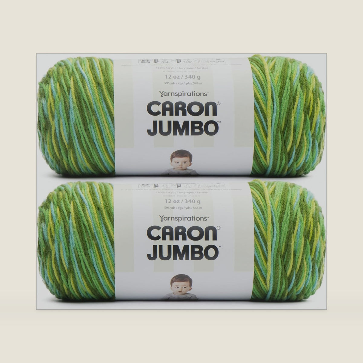 Caron Jumbo Yarn for Crocheting Soft, Foliage, 2-Pack