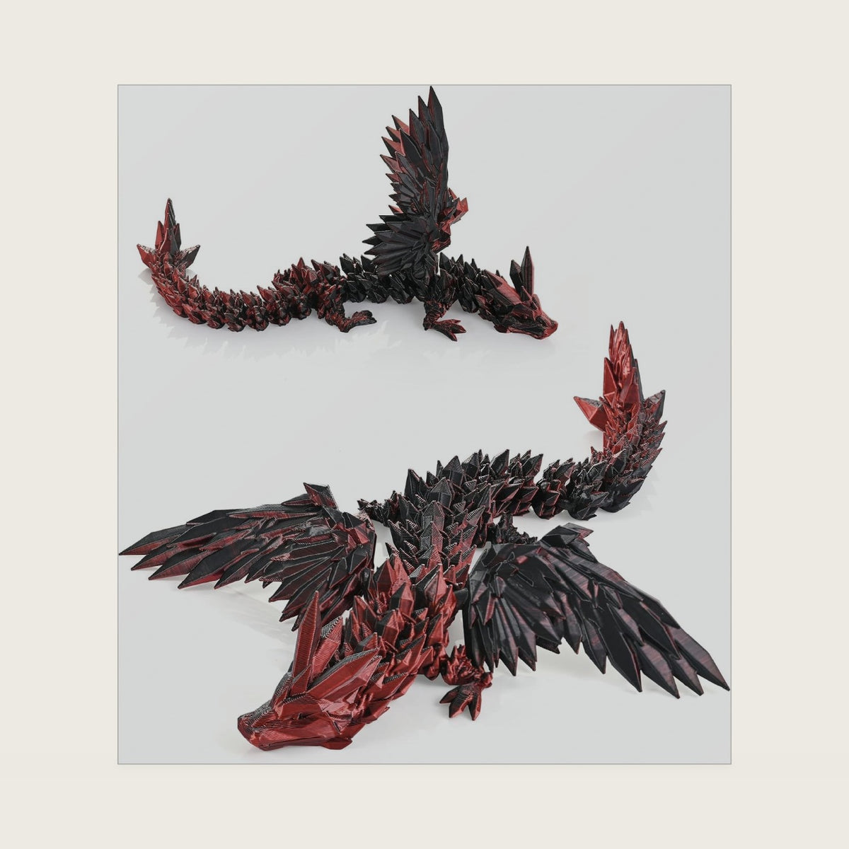 GemmiCho 3D Printed Dragon with Wings, 11" 3D Printed Dragon Toys for Kids, 3D Dragon for Stress Relief, Surprise Animals Figurines Fidget Dragon Toys for Boys Kids Teen 5-7 4-6 8-12