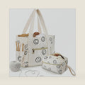Bulyoou 2 Pcs Crochet Bag and Tote Set,Corduroy Yarn Bag with Grommets