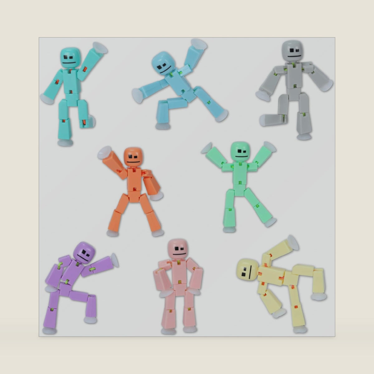 Zing Stikbot 8 Pack - Pastel Special : Collectable Figures, Create Stop Motion Animation, for Ages 4 and Up