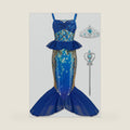 Mermaid Costume for Girls with Crown & Scepter 3-12 Years