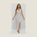 Greek Goddess Costume for Women, White Toga Dress with Cape & Gold Set