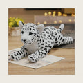 Realistic Snow Leopard Plush 15" Big White Leopard Stuffed Animal