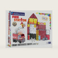 MAGNA-TILES Fire Station 50-Piece Magnetic Construction Set, The Original Magnetic Building Brand
