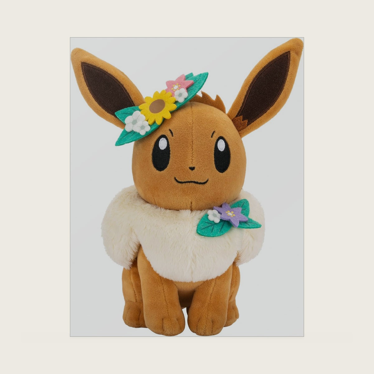 PKW3667-20 cm Plush - Eevee with Flower Crown, Official Plush