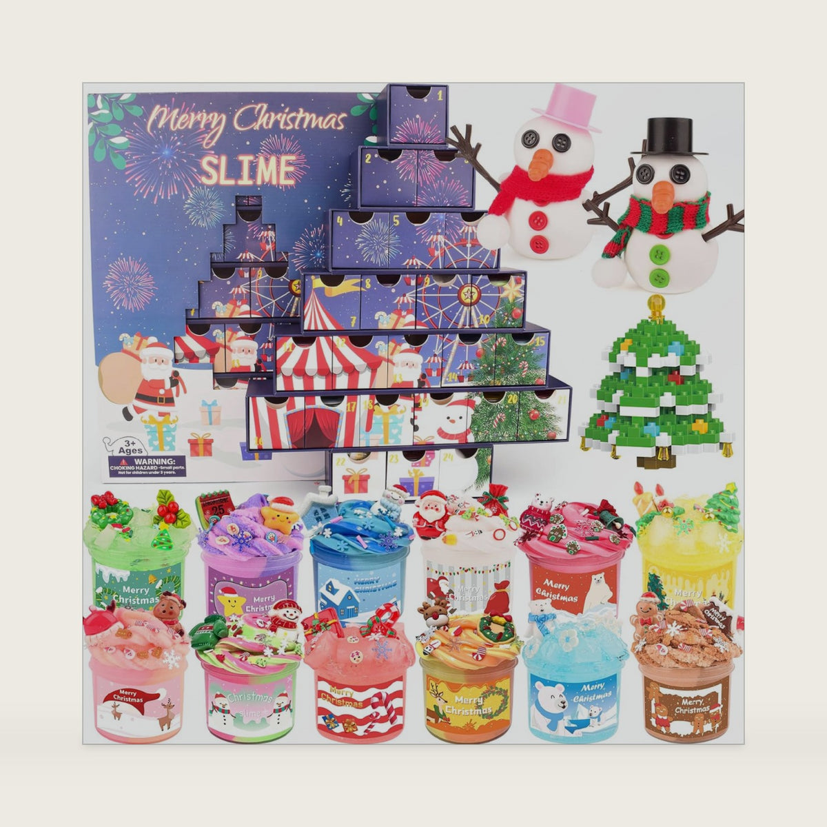 Christmas Tree Slime Advent Calendar 2026, Party Favors, Stocking Stuffers, 24 Days Surprise Slime Kit for Teens Boys Girls 5 6 7 8 9 10 11 12, Goodie Bag Stuffers, Ideal Gifts for Kids