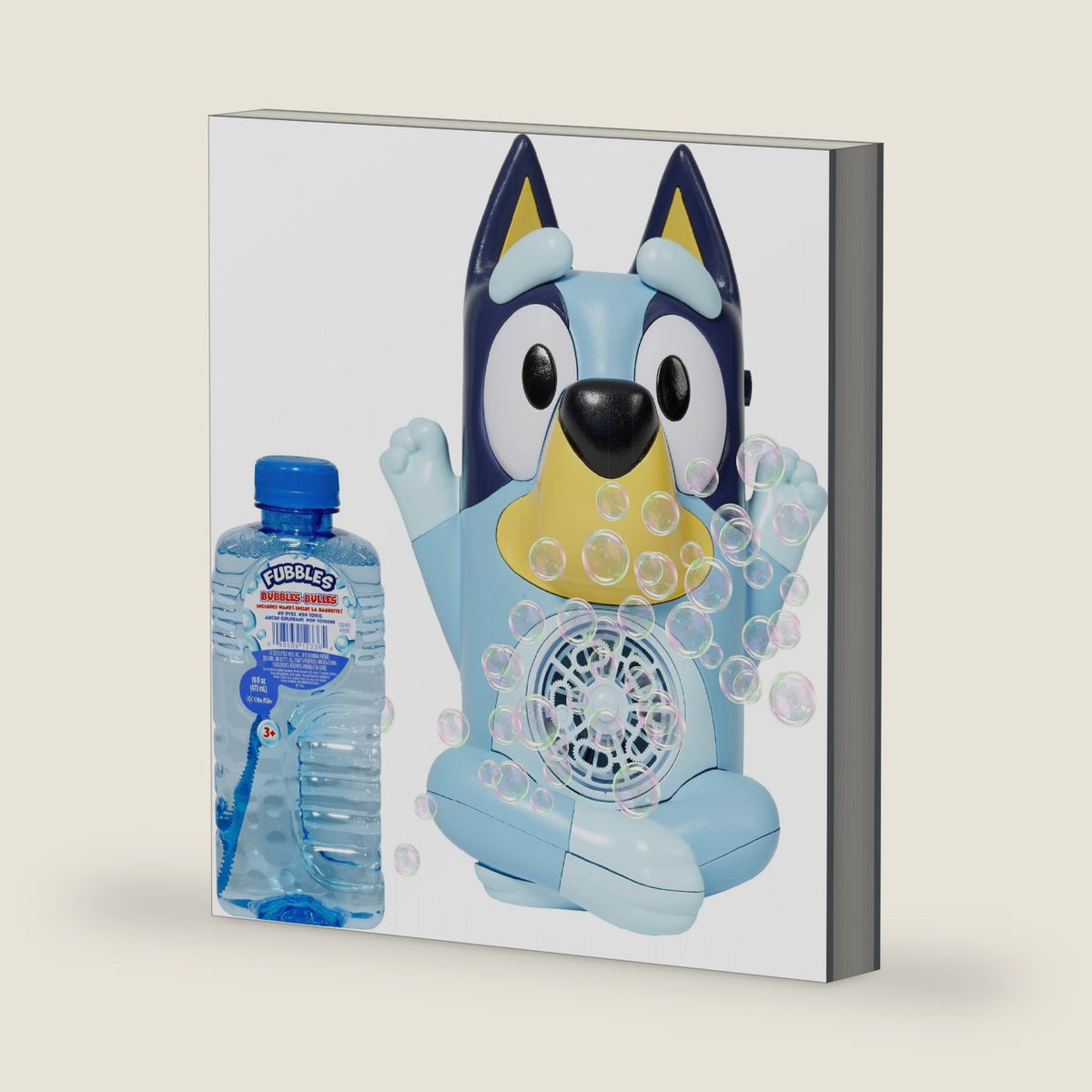 BLUEY NO Spill Musical Bubble Machine | Bubble Toy for Baby, Toddlers and Kids | Toys Exclusive with 16 oz of Extra Bubble Solution (Bubble Solution Bottle Colors Will Vary)