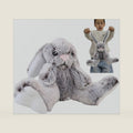 GOOC Kawaii Stuffed Fluffy Rabbit Animal Sitting Bunny Plush Toy Big Feet Rabbit Plushies Gray Fuzzy Bunny Doll Gift for Kids or Lover 10 Inch