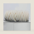 Arm Knitting Yarn for Chunky Braided Knot Throw Blanket DIY, Soft Extra Cotton Washable Tube Bulky Giant Yarn for Weave Craft Crochet,Milk White 1.1LB