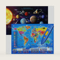 Qiaojoy Bilingual Interactive World Map for Kids Learning and Educational Toys, Talking Electronic Kids World Map i-Poster Geography Games Ages 3 to 12 Years Old, Custom Talking Birthday Gifts Card