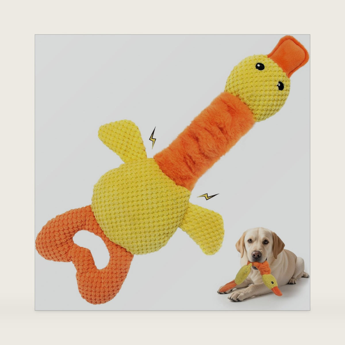 TwoEar Duck Dog Toy with Crinkle Paper, Interactive Tug of War Dog Toy