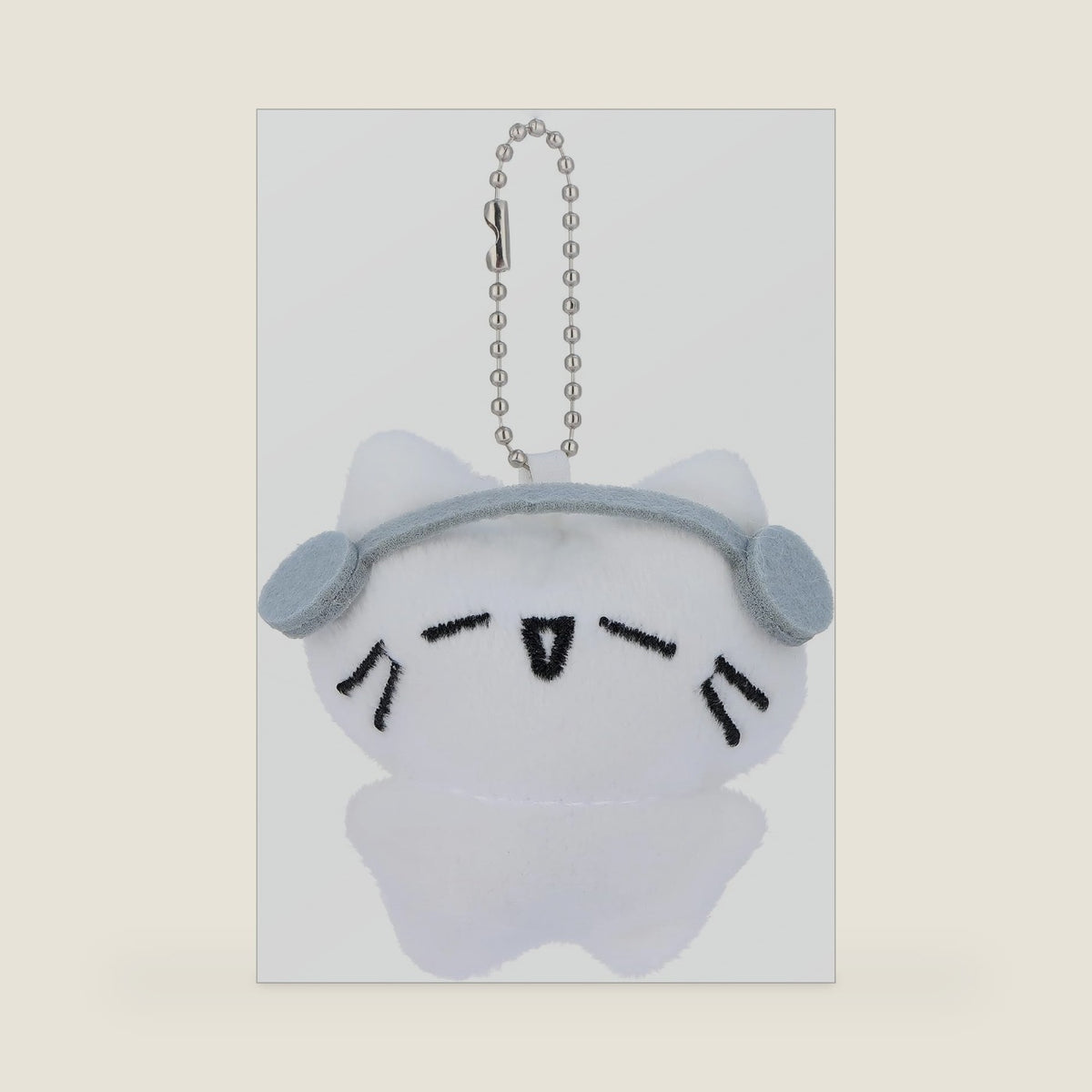 Cute Headphones Cat Keychain Kawaii Plush Kitten Bag Charms for Couples BFF Bag Backpack Handbag Purse Car 2PCS