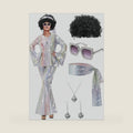 Jexine 70s Disco Outfit Women Sequin Sparkly Costume