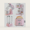 Play Kitchen Accessories, Pretend Play Kitchen Appliances Toy Set with Coffee Maker Machine, Toaster, Mixer, Blender with Realistic Lights & Sounds, Birthday Gifts for Girls Age 3-5 4-8 6-8