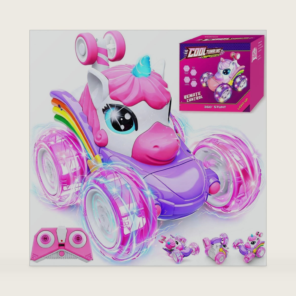 Unicorn Remote Control Car Toys for Girl, Unicorn Toy for Toddlers Ages 3+