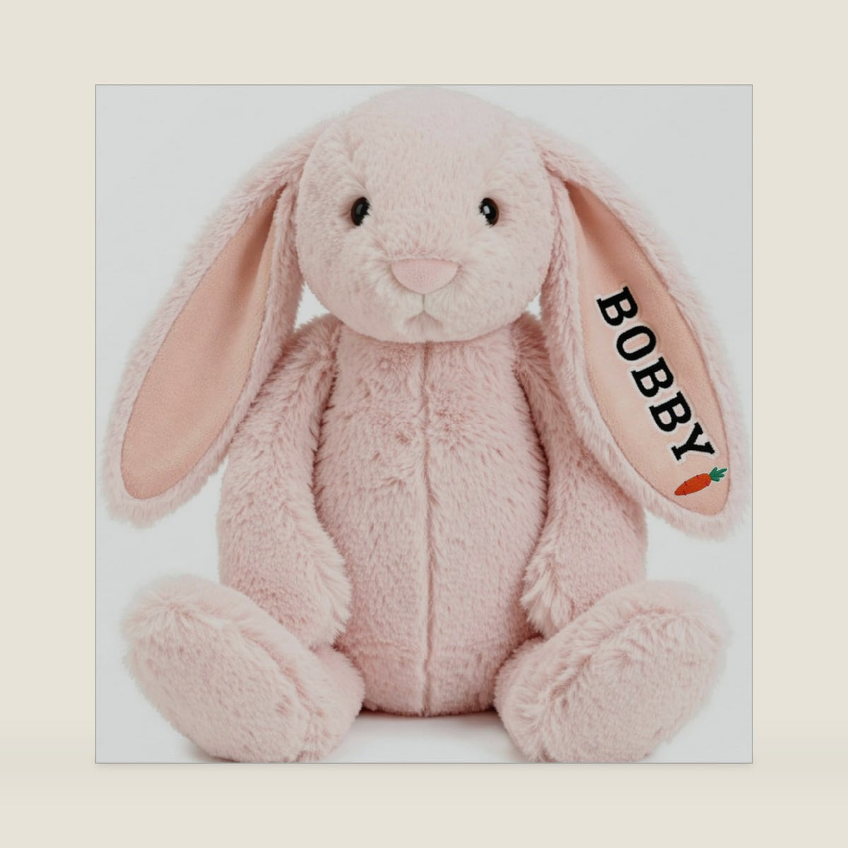 Personalized Easter Bunny Custom Bunny Stuffed Animals with Child's Name Handmade Embroidered Patch Custom Plush Rabbit Toy for Girls Boys Kids