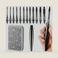 Svartur Interchangeable Crochet Hook Set with 12 Hooks – Ergonomic Crochet Hooks Large Handle, US Sizes E-4 to N-15 (3mm–10mm), Smooth & Lightweight, Crochet Kit with Storage Case, Black