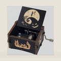 Music Box Cute Hand-Crank Musical Box This is Halloween Melody Gifts for Halloween Christmas Valentines Day Birthday Home Decor Wooden Black