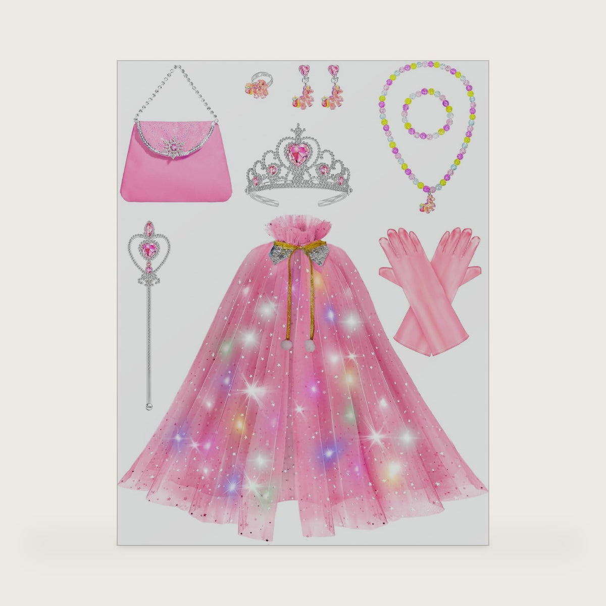Light Up Princess Dress Up for Girls 3 4 5 6 Years Old