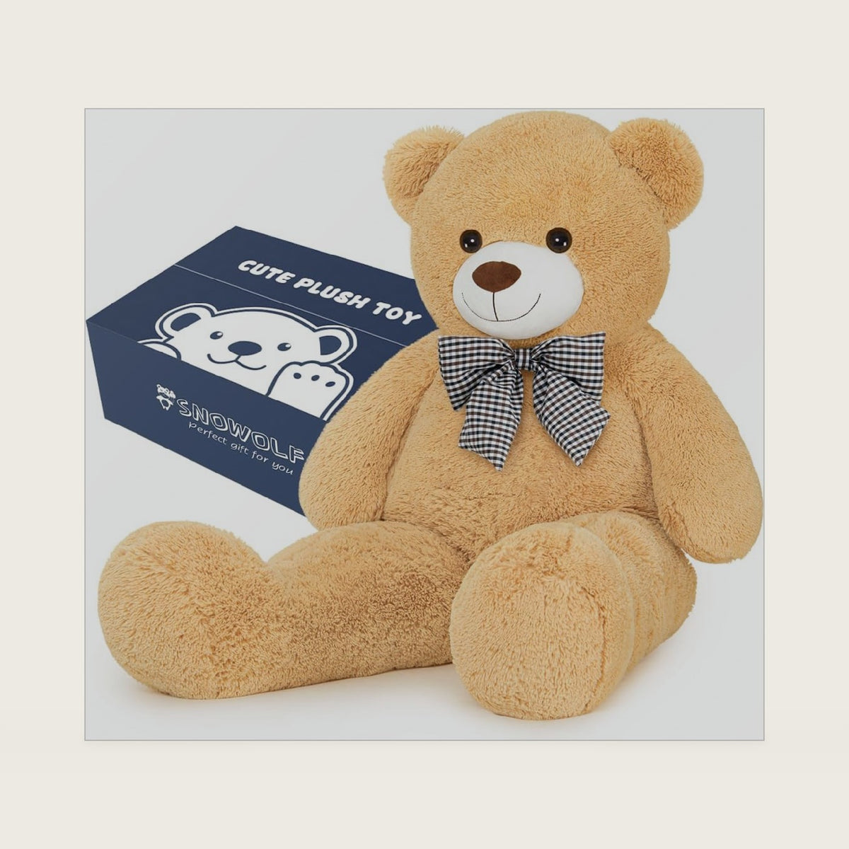 Giant Teddy Bear 4 Ft, Cute Big Plush Stuffed Animal 5Lbs, Light Brown