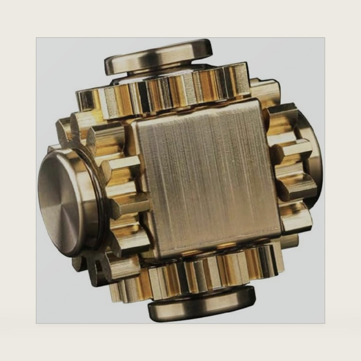 Pure Brass Cube Gears Linkage Fidget Spinner Toy,Metal DIY EDC Focus Meditation Break Bad Habits ADHD for Adults High-Speed Precision Brass Material