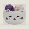 Yarn Bowl for Knitting, Cat Ceramic Yarn Bowl for Crochet