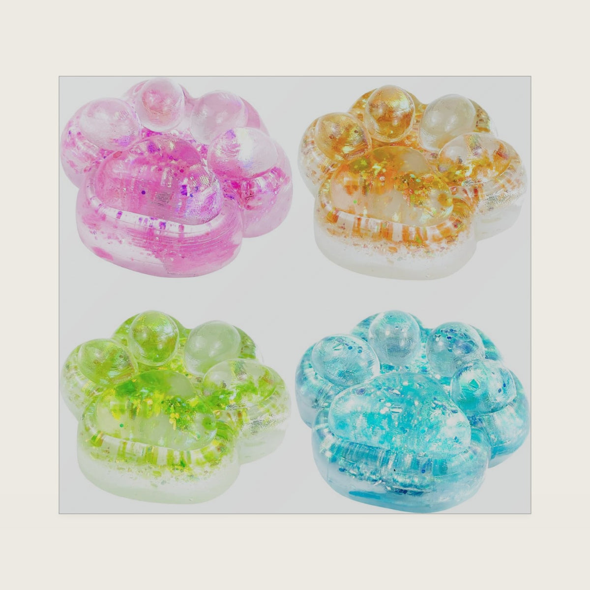 4pcs Taba Squishy Paw,Cat Paw Squishy Toys Cute Kawaii Squishies Sensory Toys Soft Fidget Toys for Stress Relief Party Favors Soft Fidget Toys for Easter Gifts