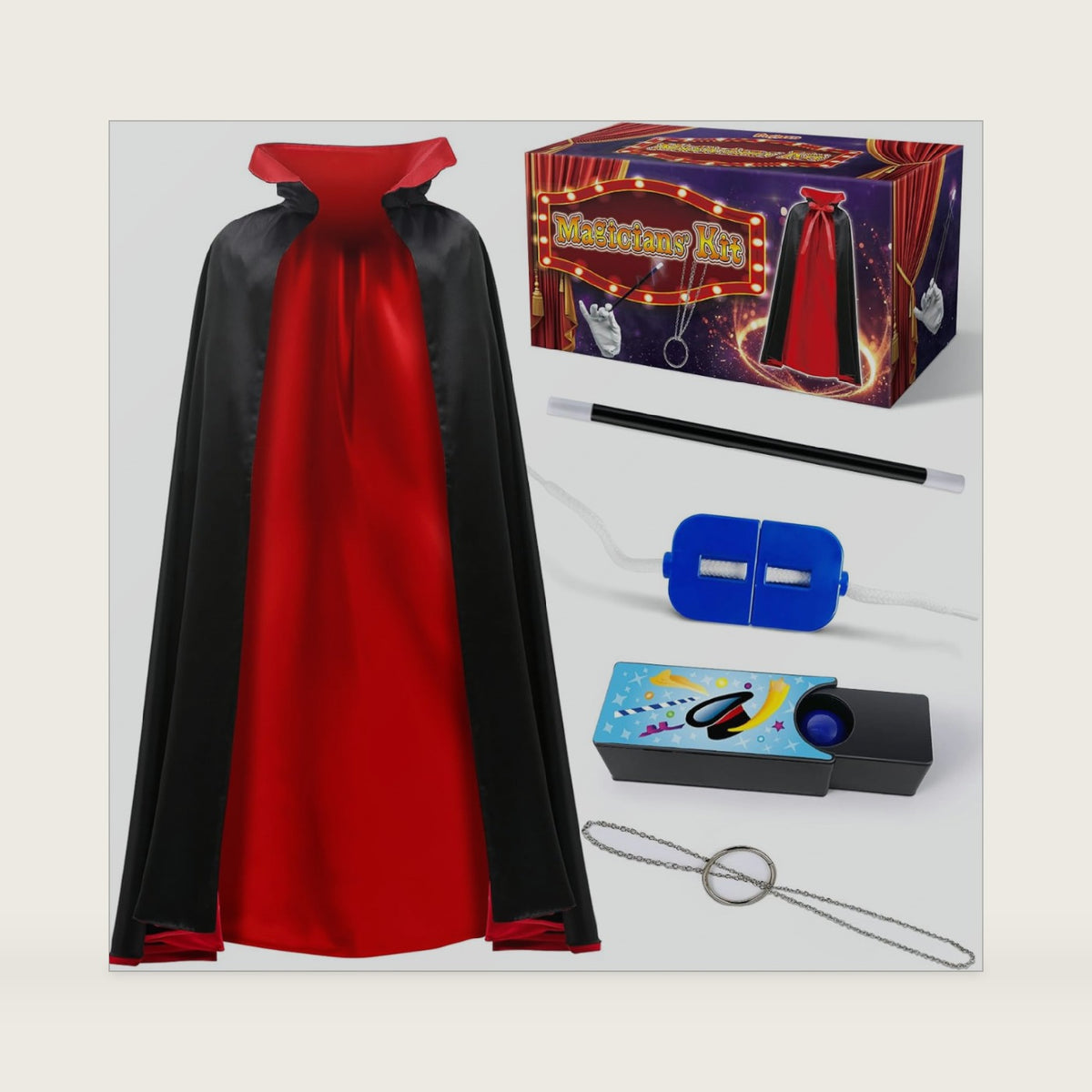 PATIFEED Magic Kit, Magician Costume Set with Cloak Cape