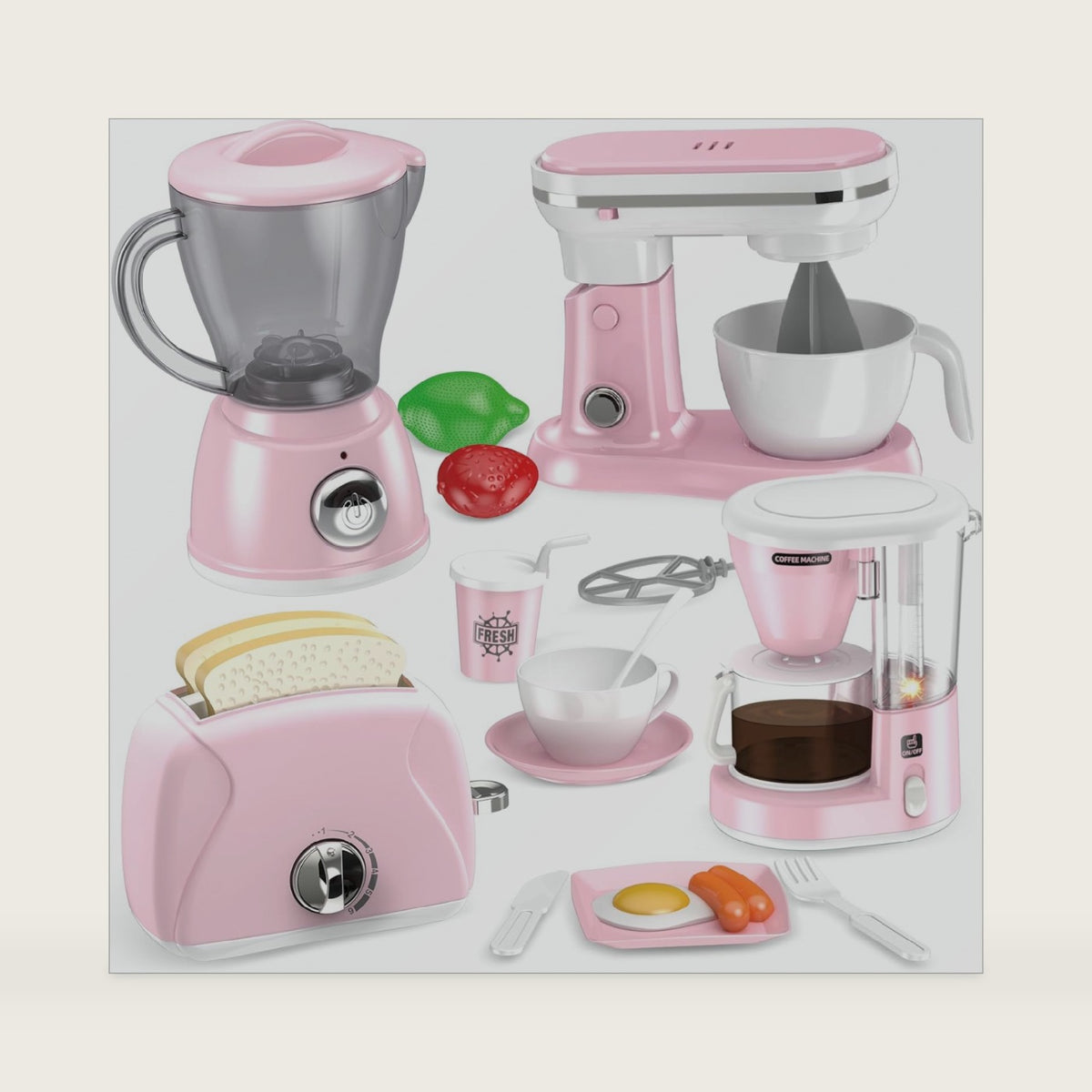Play Kitchen Accessories, Play Kitchen Appliances Toy Set, Girl Toys