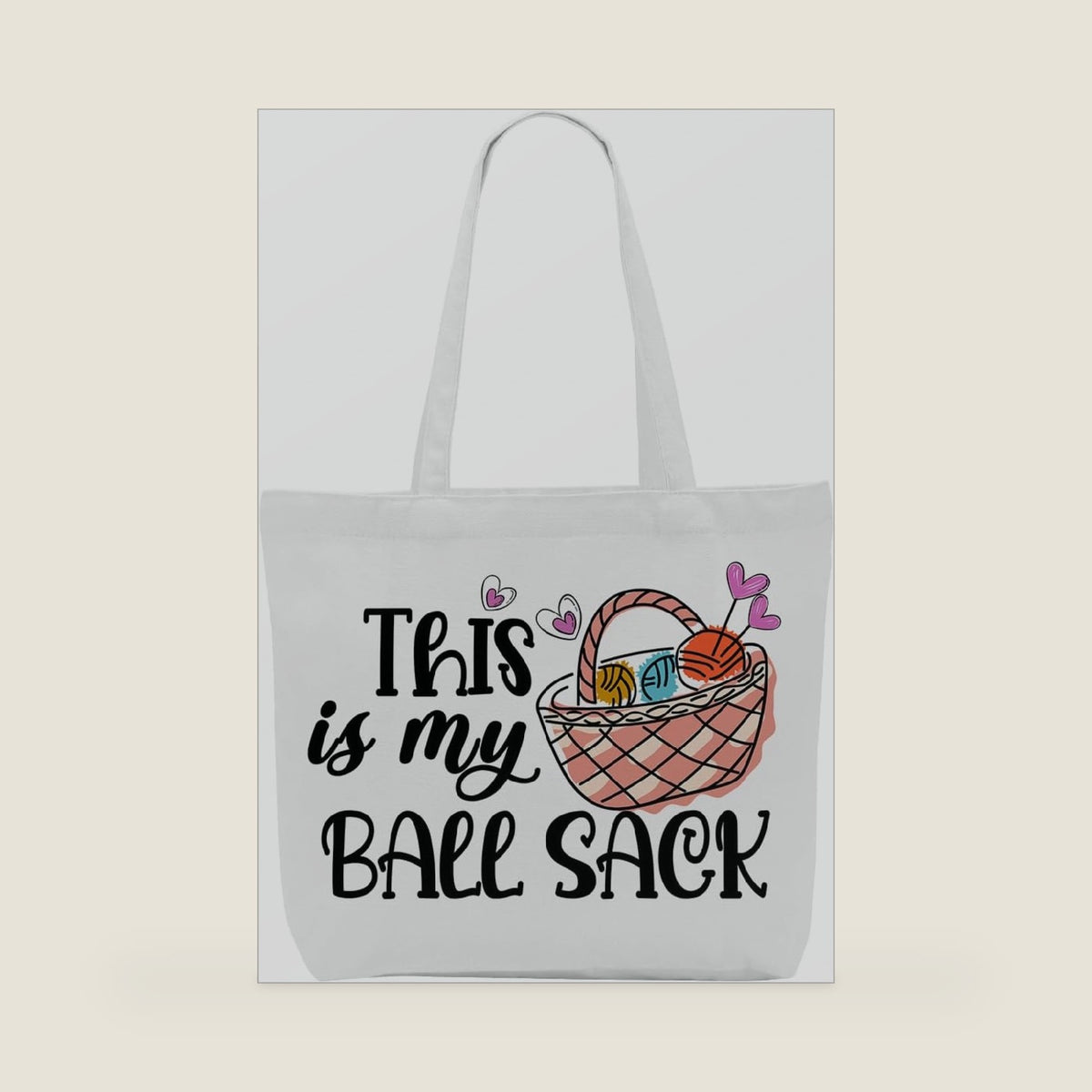 Crochet Knitting Humor Yarn Gifts Canvas Tote Bag, Reusable Grocery Shopping Bags for Crocheters Christmas