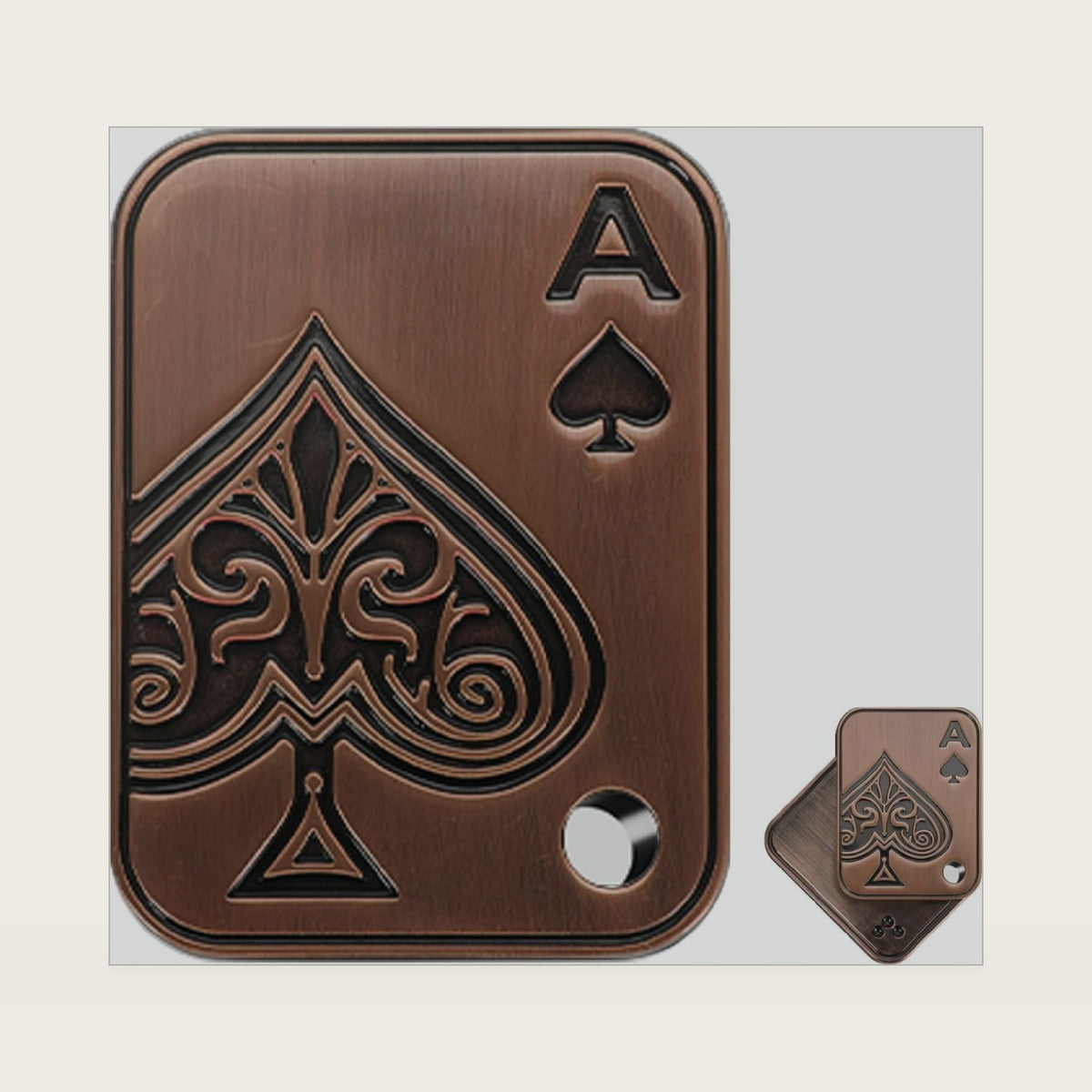 Fidget Toys Adults,Metal Poker Fidget Slider,Push Card (Copper)