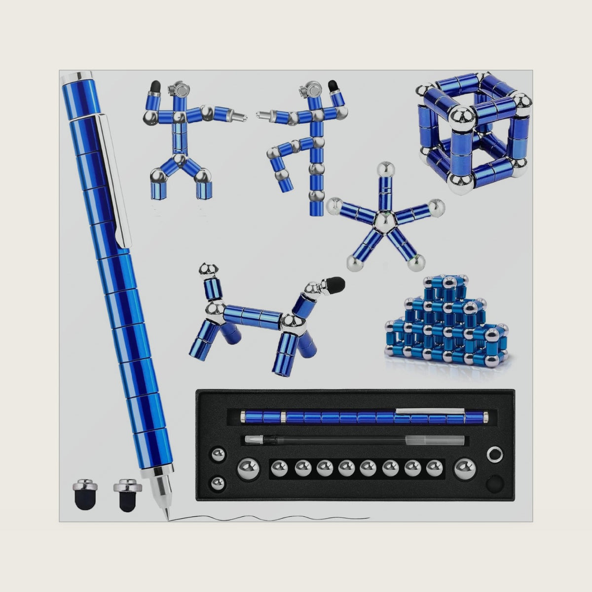 Fidget Pen, Decompression Magnetic Pen, Multifunctional Deformable Pens