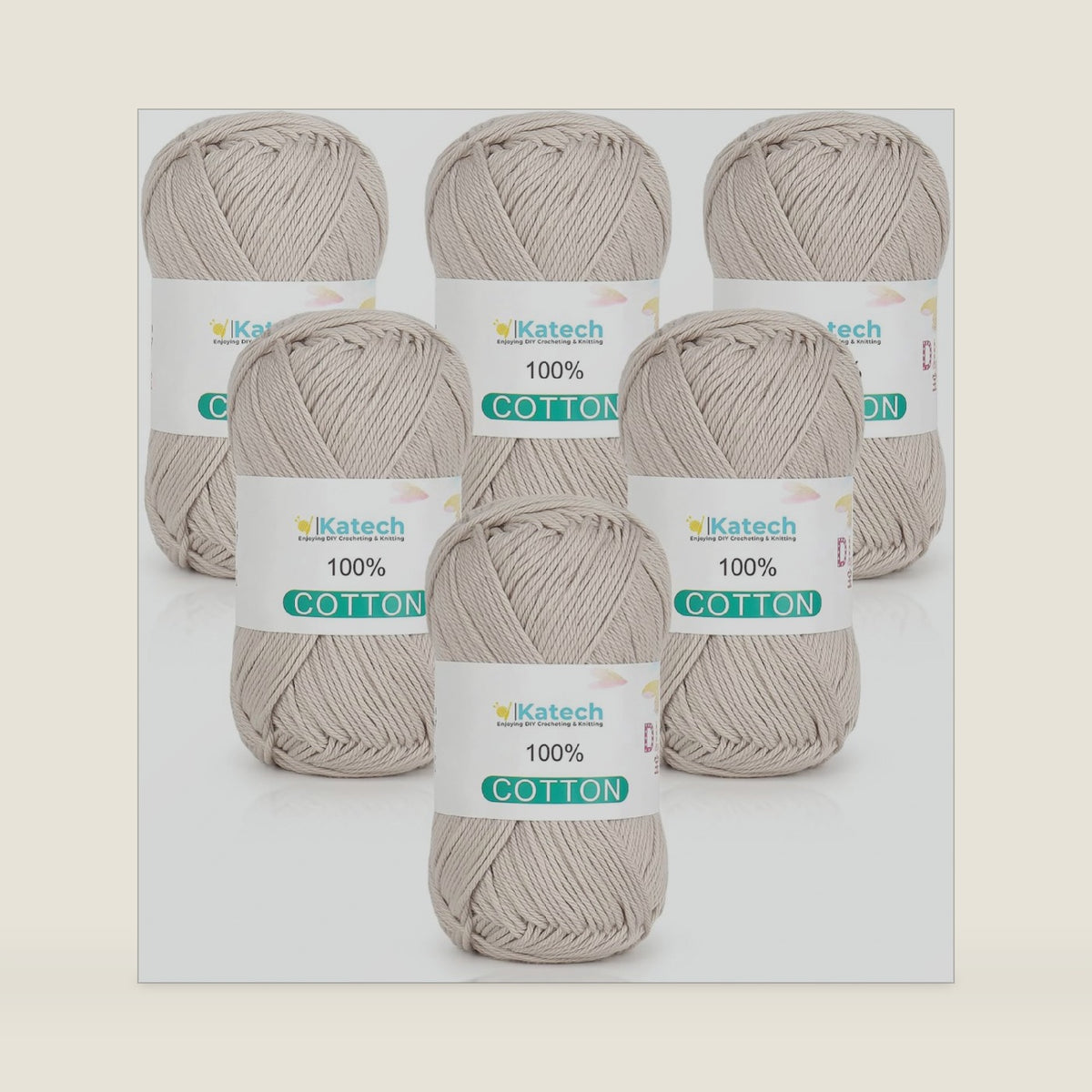 Katech 1OO% Cotton Yarn for Crocheting & Knitting-Baby Cotton Yarn (Beige)