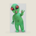 Camlinbo Halloween Inflatable Alien Costume with Red LED Eyes, Scary Alien Blow Up Costumes for Kids Boys, Full Body Green Inflatable for Cosplay Themed Parties