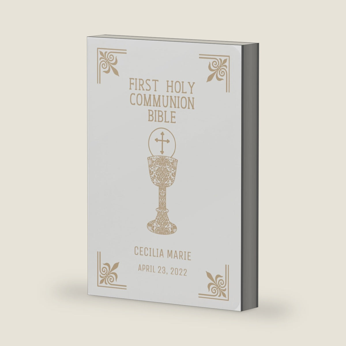 Personalized Catholic Bible with Name Engraved, NABRE - First Communion Gift for Teens, Boys, Girls - White Custom Holy Bible for Study, Religious Keepsake Gift