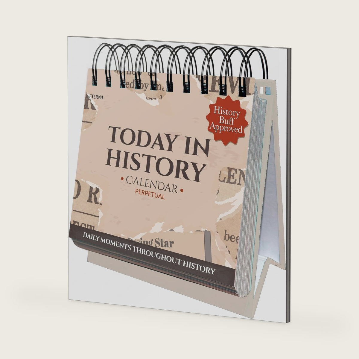 Today in History Perpetual Calendar | Daily World History Facts Desktop Calendar, This Day In Amazing History Trivia Facts & Achievements | History Buff Gift Page A Day Box Calendar with Historical Info For Every Day of The Year