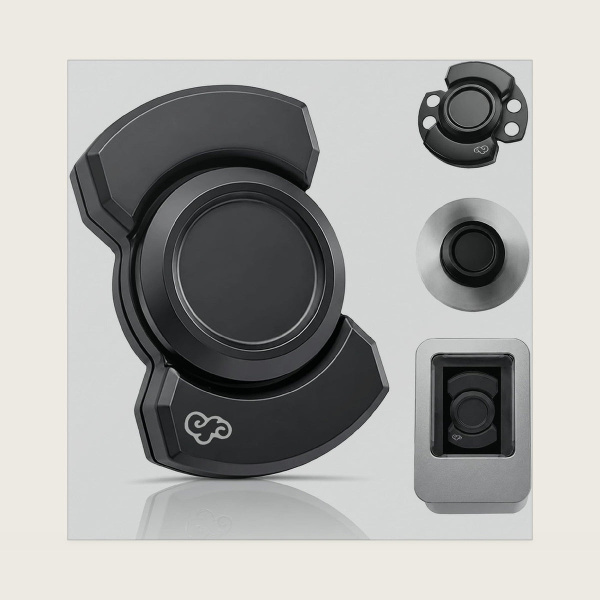Alloy Metal Fidget Toys Adults with Box,3-in-1 Silent Fidget Spinner,Stress Relief fidgets,Sensory Toys for Adult (Black)