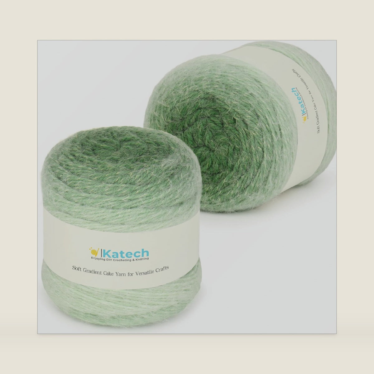 Katech Ombre Yarn for Crocheting-Large Skein of Gradient Yarn Cake-2 Pack of 200g/7.05 oz-80% Acrylic,20% Nylon- #4 Medium-Perfect for Star Blankets, Scarves, Shawls and Garments (E)