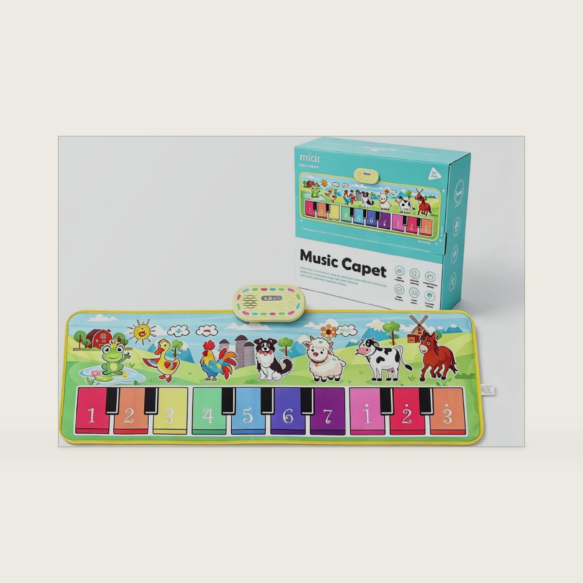 Farm Animals Piano Mat for Kids,Musical Floor Mat Toys with Sounds