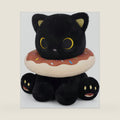 Cat Plush, 8inch Donut Black Cat Stuffed Animal Cute Plushies Toys for Girls Kids Boys, Kawaii Kitten Plushie for Kids Adult Birthday Gift
