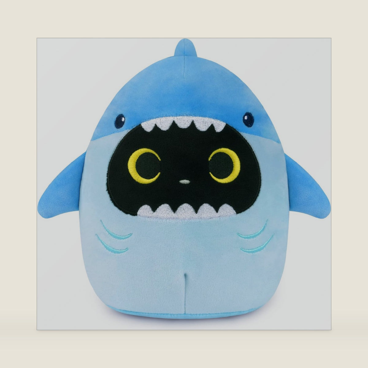 Black Cat Plush, Cute Shark Black Cat Stuffed Animal, Kawaii Soft Plush Toy