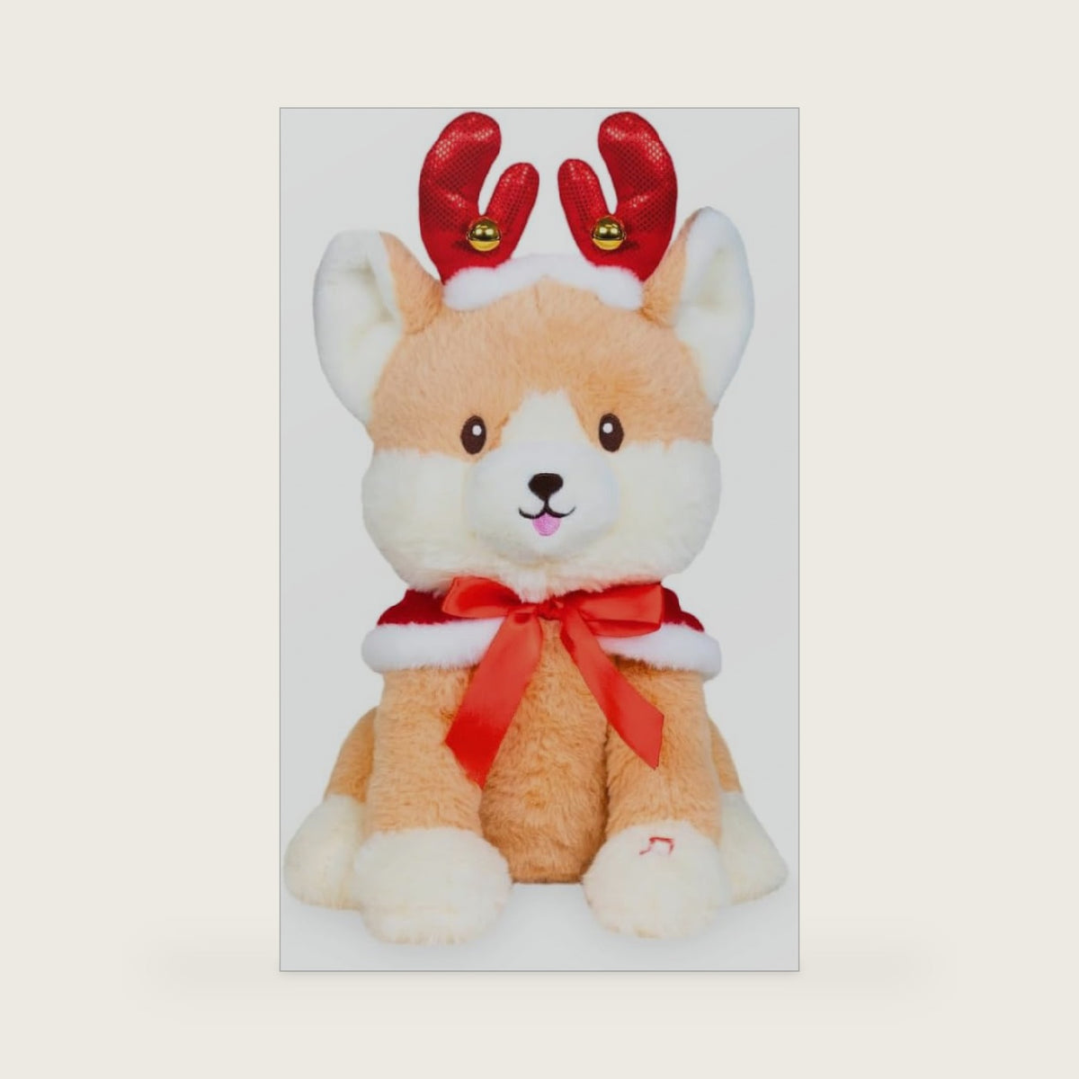 Cuddle Barn - Jingle Paws | Animated Christmas Musical Plush Toy - Shiba Inu Puppy Barks Deck the Halls and Twirls, Gift for Toddlers, Kids, Adults - 13 inches