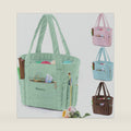MYBAGZING Corduroy Crochet Bag 11.5" Large Yarn Storage Tote with Grommets