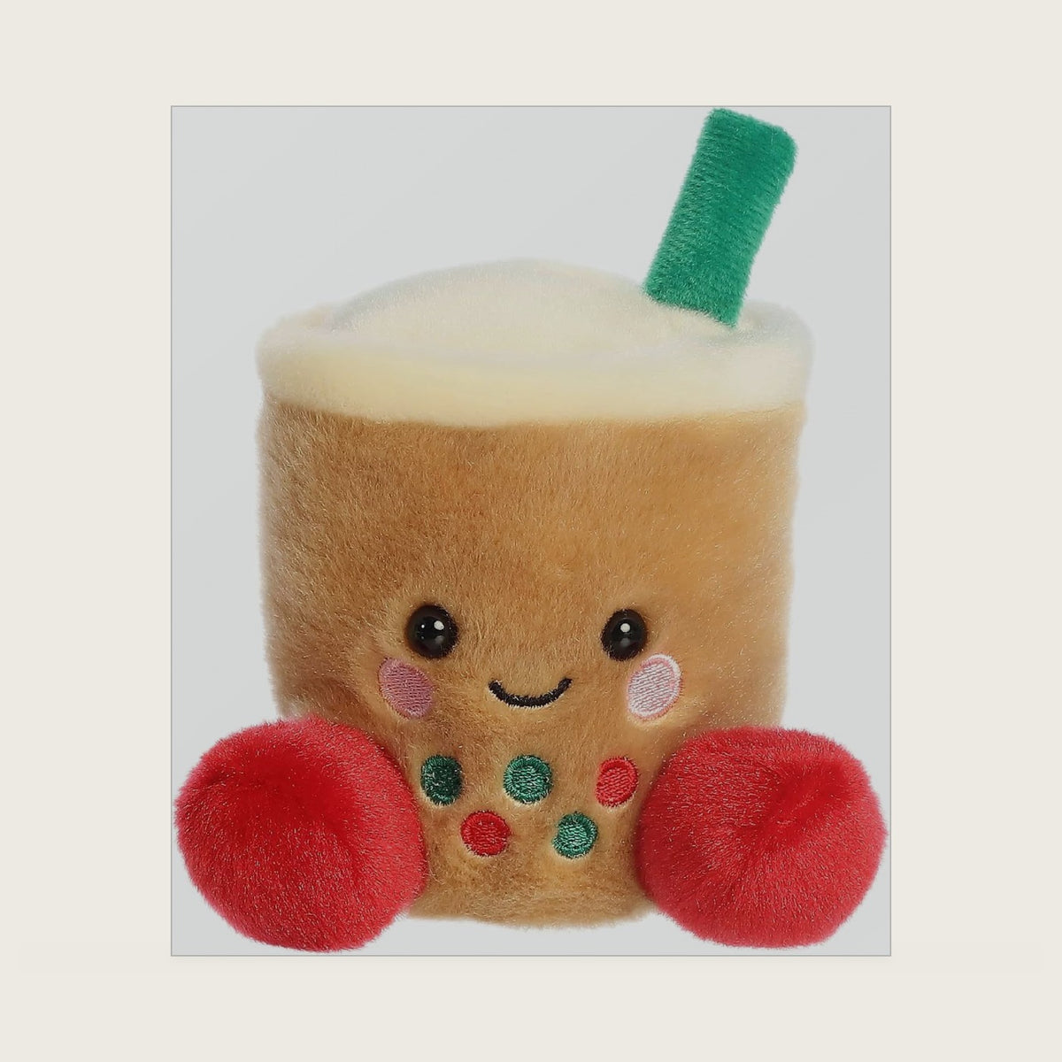 ® Festive Palm Pals™ Chewy Festive Boba™ Stuffed Animal - Fun Collectible Plush for Kids and Adult Collectors - Perfect for Holiday Decorations or Gifts - Brown 4.5 Inches